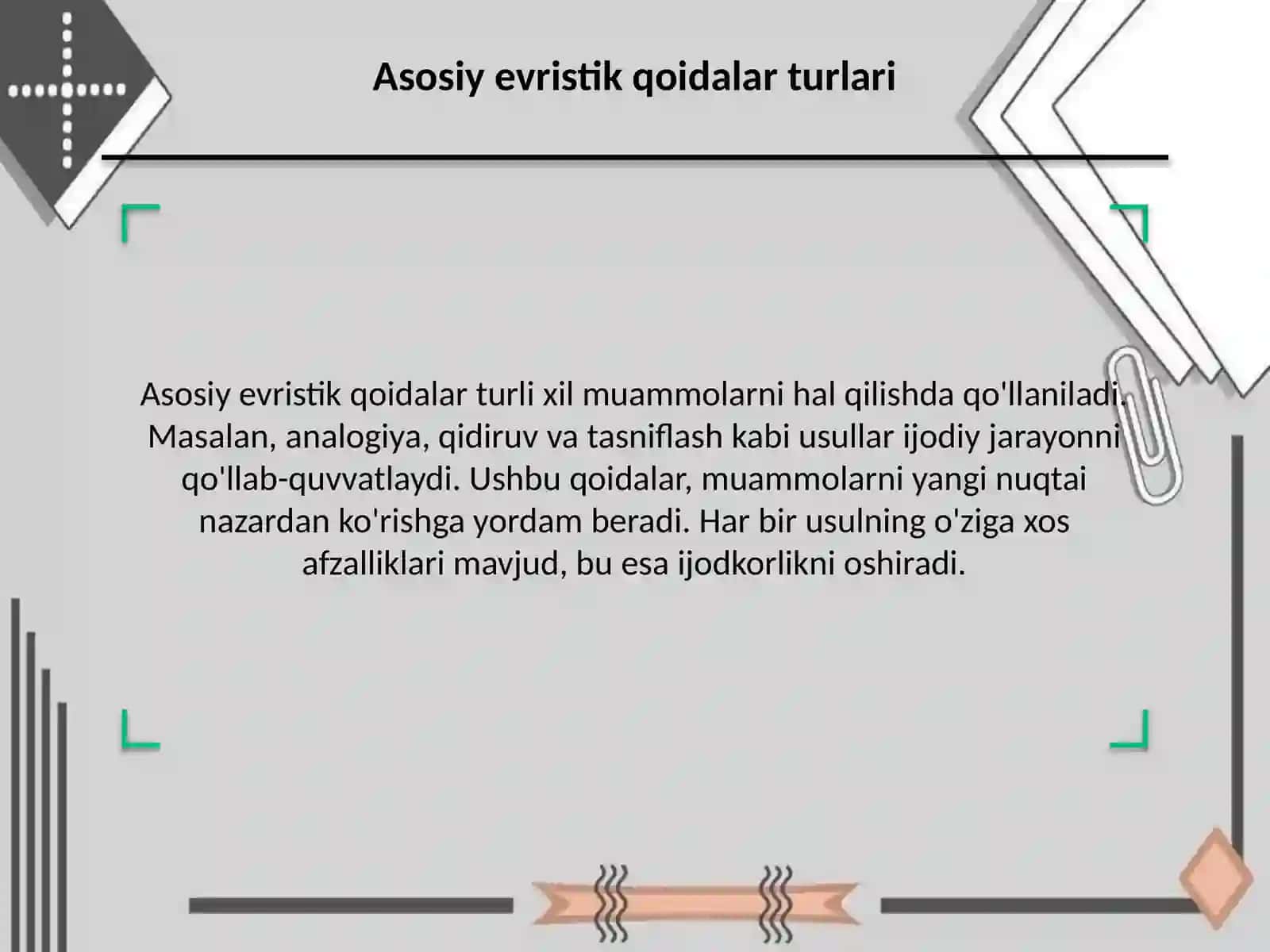 Evristik qoidalarning turlari 4