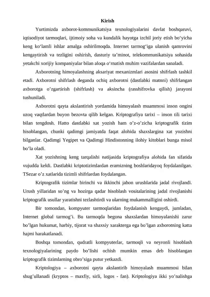 Ochiq kalitli shifrlash algoritmlari dasturiy modulini ishlab chiqish 4