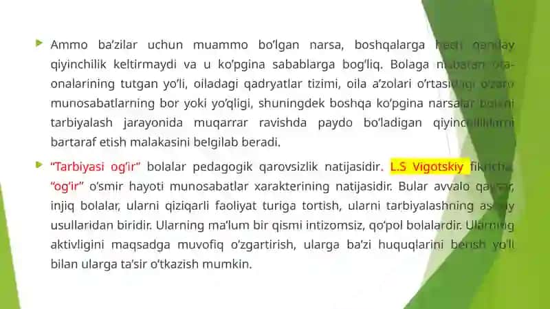 TARBIYASI QIYIN O'QUVCHILAR BILAN ISHLASHNING PSIXOLOGIK ASOSLARI 4