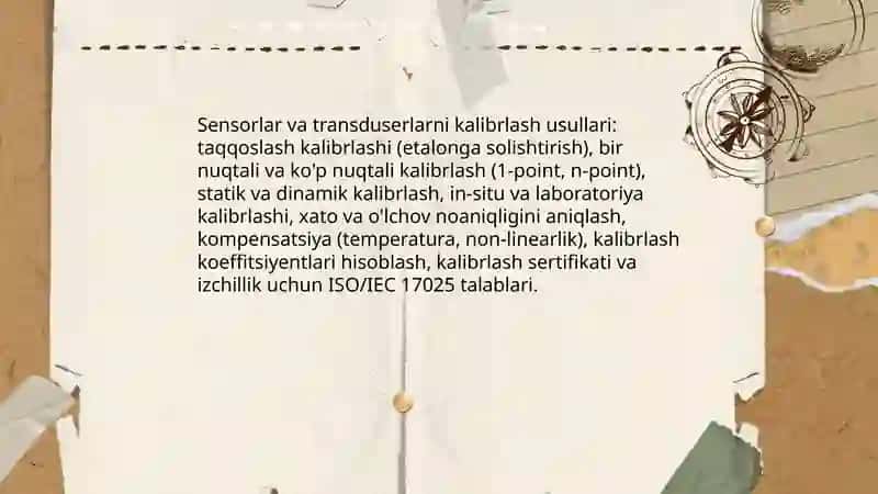 Mexatronika tizimlarida o‘lchovlar nazariyasi va amaliyoti 4