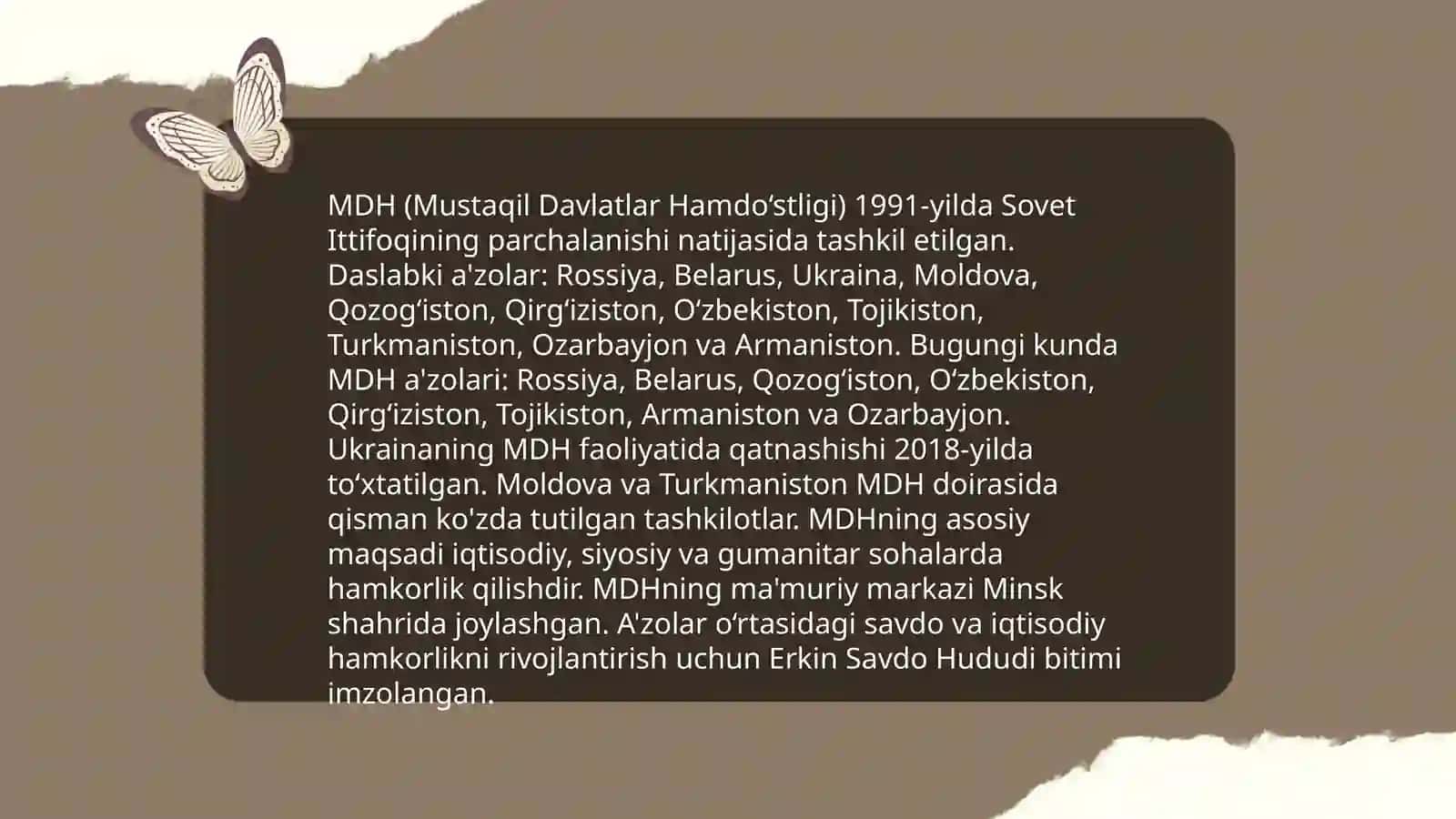 Mustaqil Davlatlar Hamdo'stligi (MDH) 4