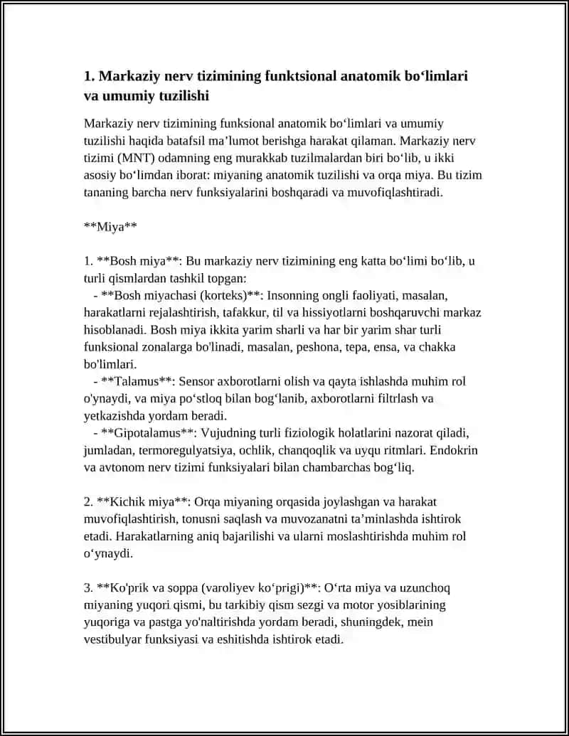 MARKAZIY NERV TIZIMINING FUNKSIONAL ANATOMIYASI 4