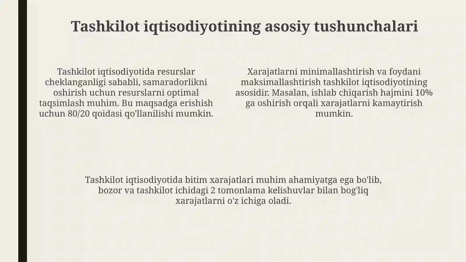 Firmavaularning tashkiliy iqtisodiyasoslari 4
