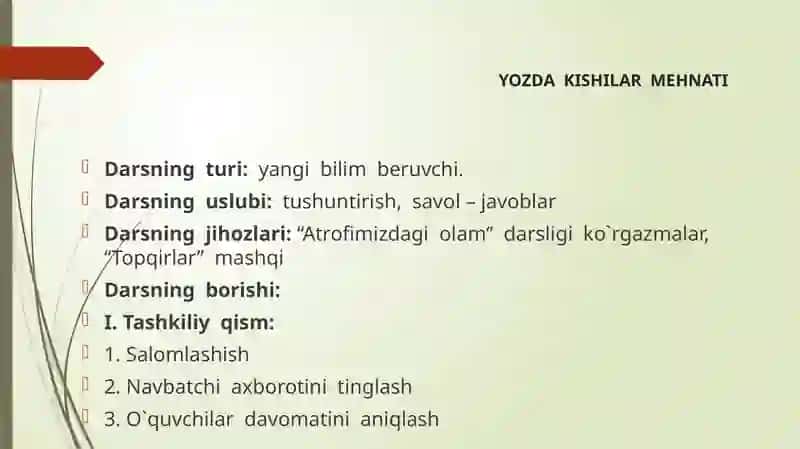YOZDA KISHILAR MEHNATI 4