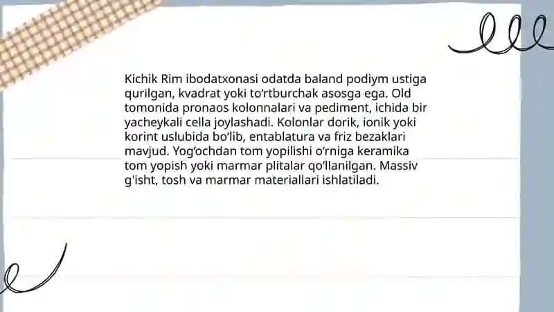 Kichik Rim ibodatxonasi 4