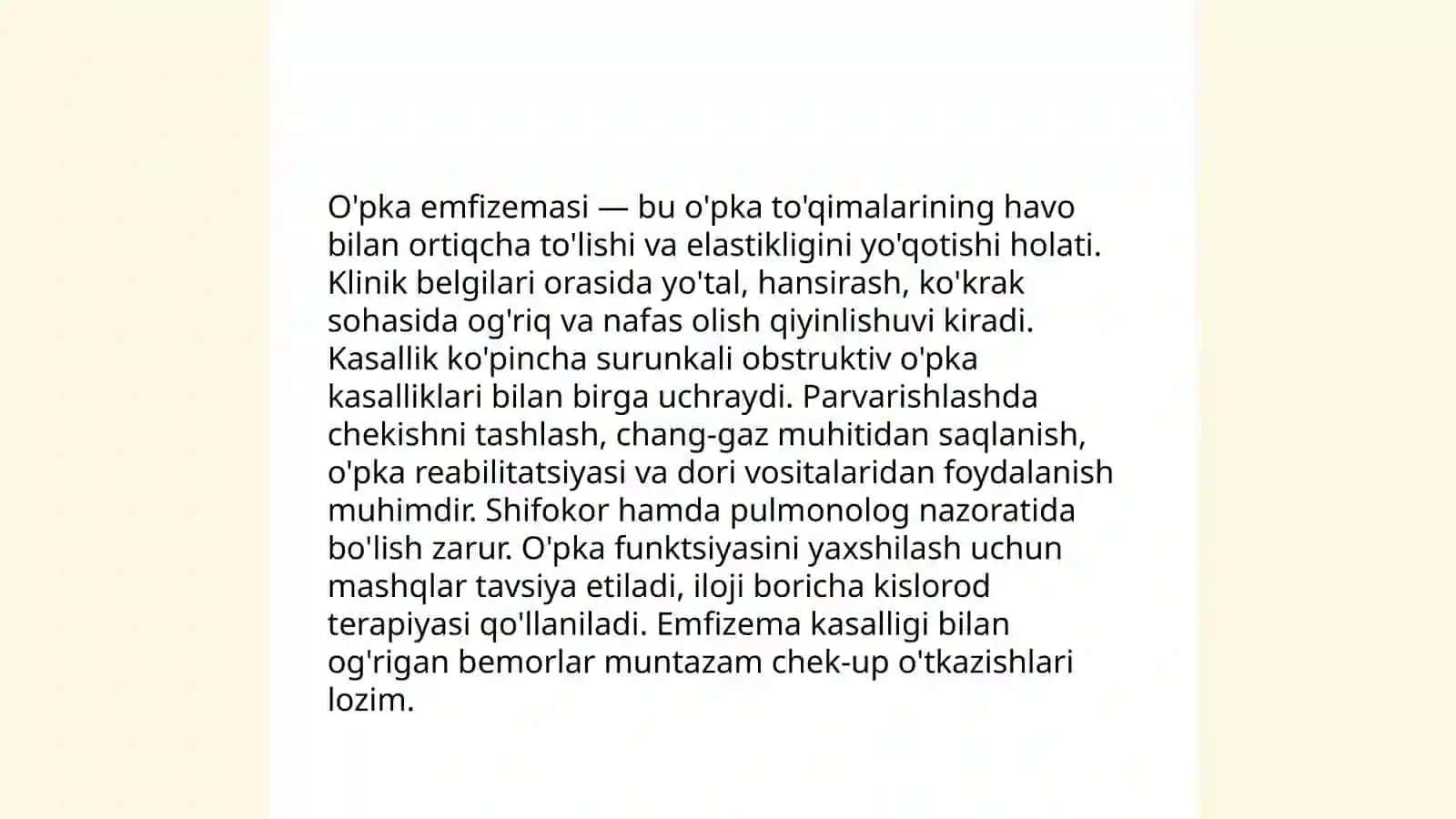 Nafas olish tizimi kasalliklarida bemorlarni kuzatish va parvarish qilish 4