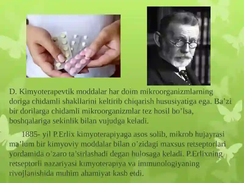 Antibiotiklar. Ularning klassifikatsiyasi. Kimyoterapevtik moddalar 4