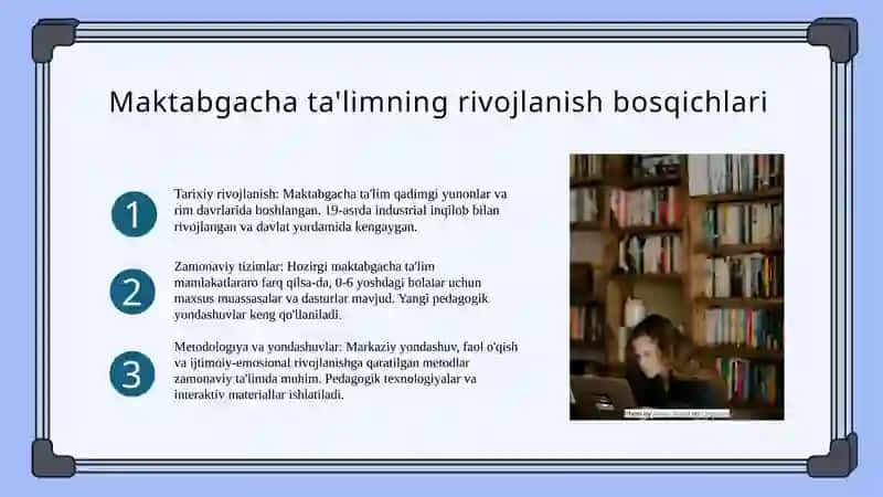 Maktabgacha ta'limning rivojlanish asoslari va maqsadlari 4
