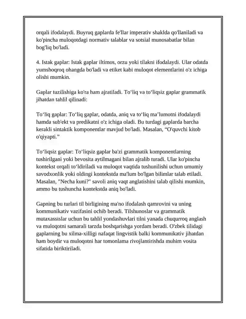 Gap tushunchasi va uning grammatik belgisi 4