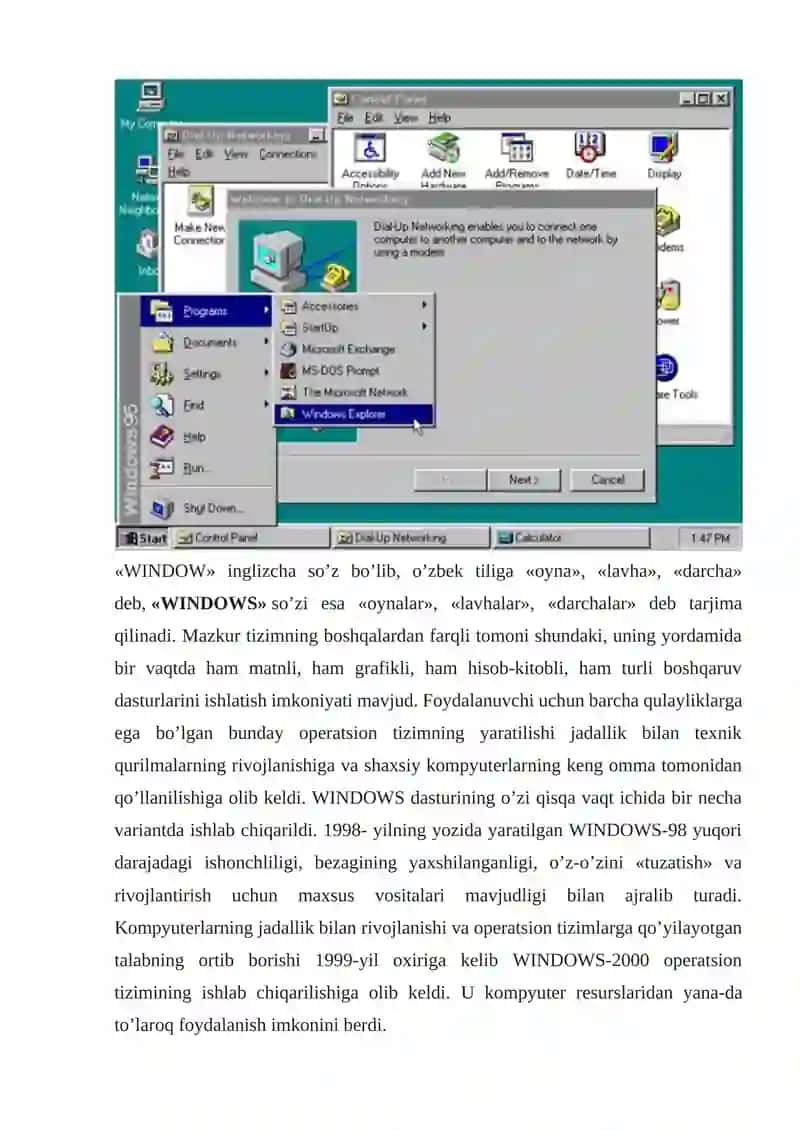 Windows operatsion tizimi 4
