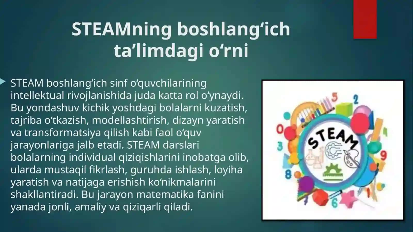Boshlang‘ich sinflarda matematika fanini STEAM fani bilanfanlararobog‘lanishi 4
