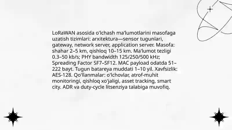 Olchash ahborotlarini masofaga simsiz uzatish texnalogiyasi 4