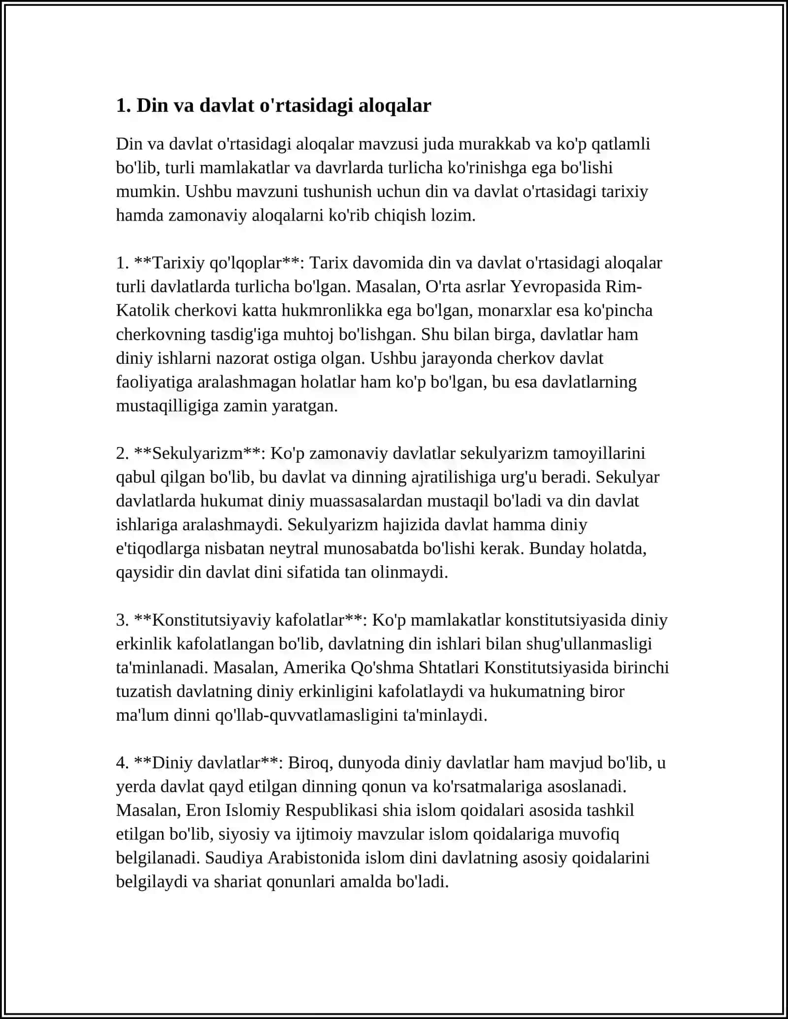 DAVLAT VA HUQUQ TIZIMIDA DIN OMILI HOZIRGI ZAMON GʻARB VA SHARQ XALQLARIDAGI DIN OMILI 4