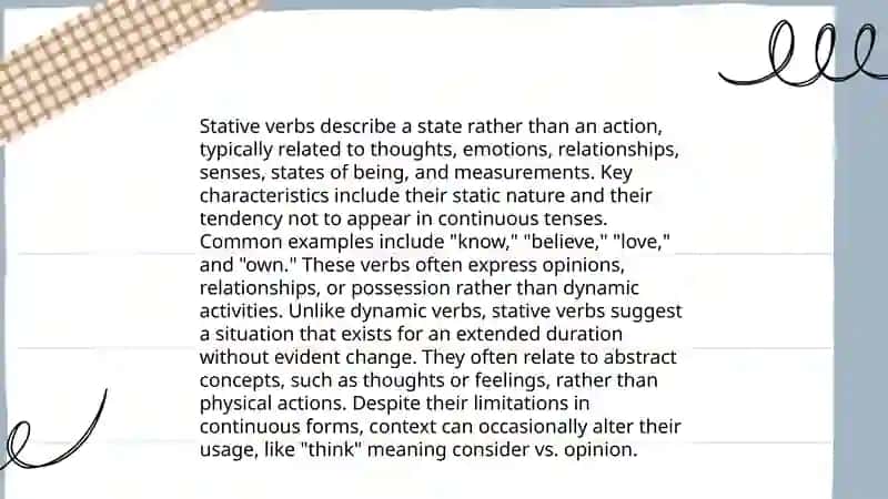 Stative verbs 4