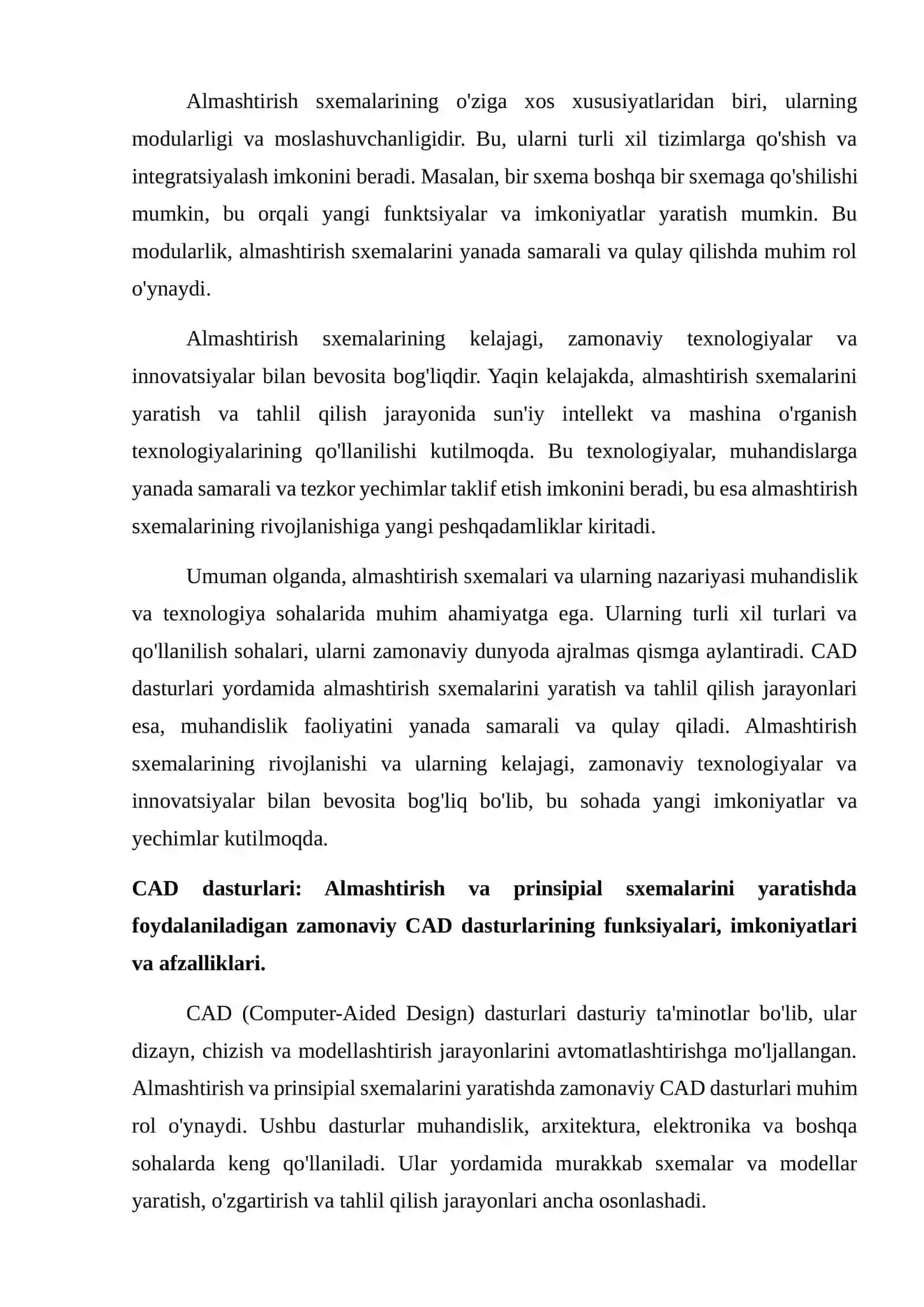 Almashtirish va prinsipial sxemalarining CAD dasturi ta'minotlari orqali tasvirlash.h 4
