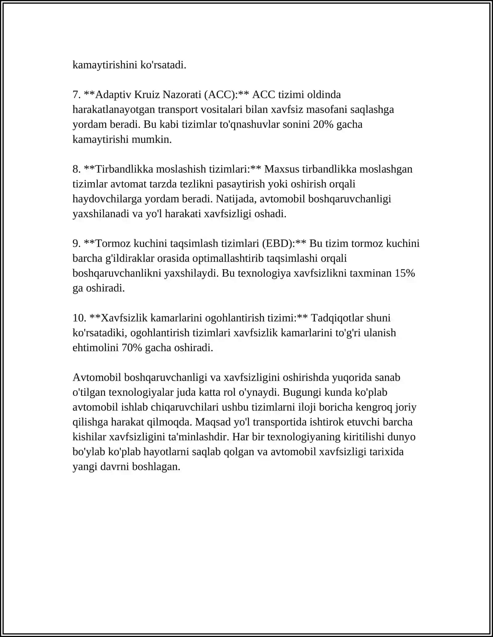 AVTOMOBILNING BOSHQARILUVCHANLIGI 4