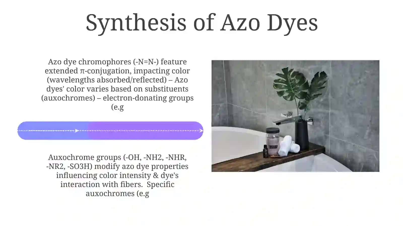 Understanding of azo dyes chromophore and auxochrome groups diazonium salts 4