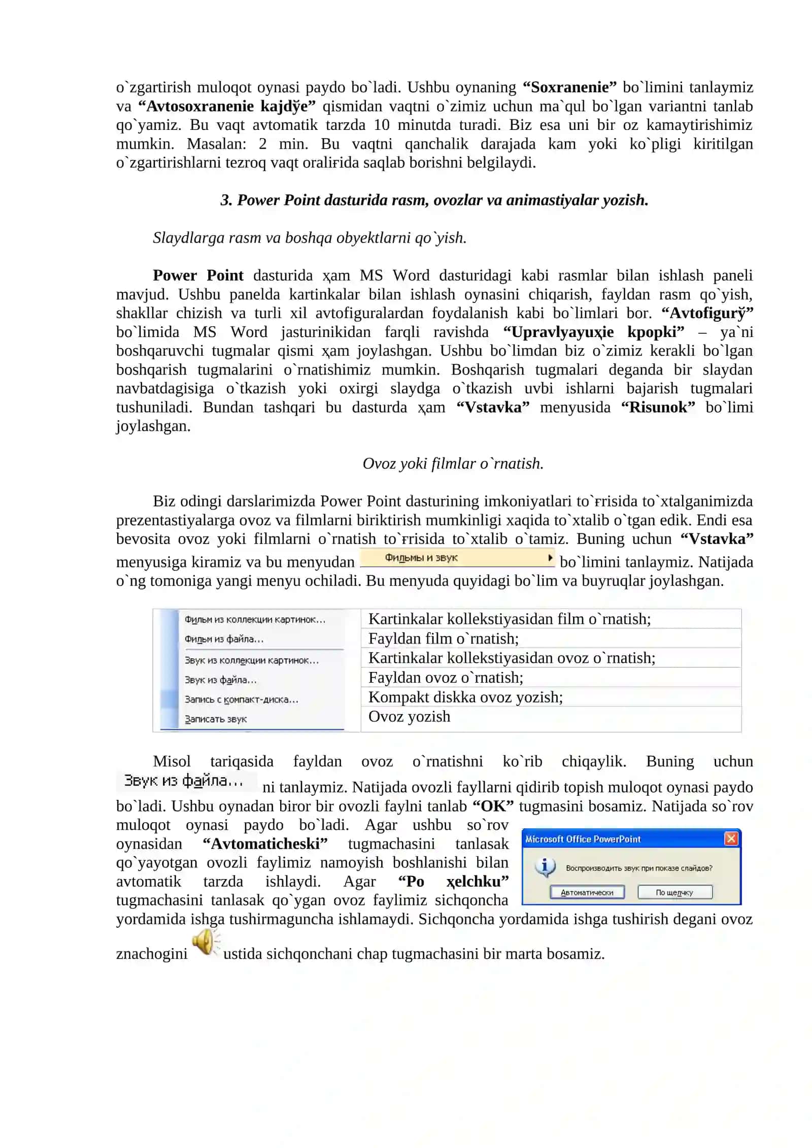 Power Point dasturida slayd va taqdimotlar yaratish 4