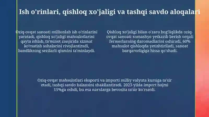 Oziq ovqat sanoatining milliy iqtisodiyoti va makroiqtisodiyoti 4