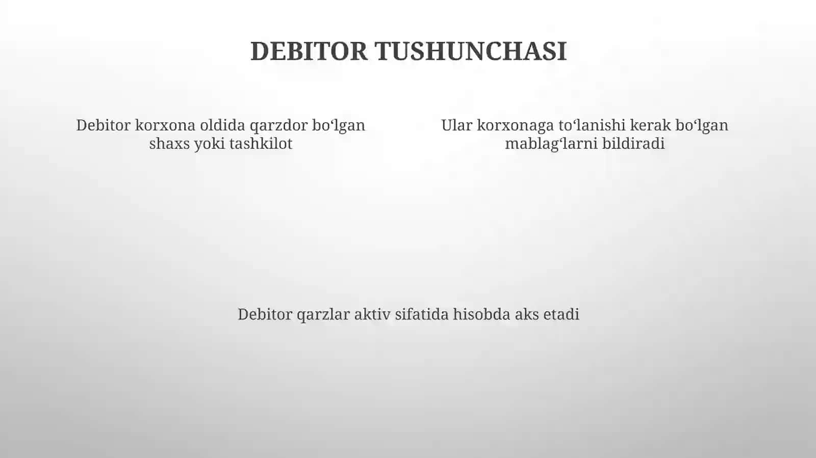 Turli debitor va kreditorlar bilan hisoblashuvlar hisobi 4