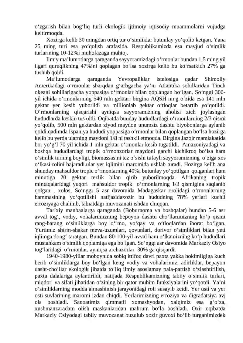 Oʻsimlik va hayvonot dunyosini muxofaza qilish 4