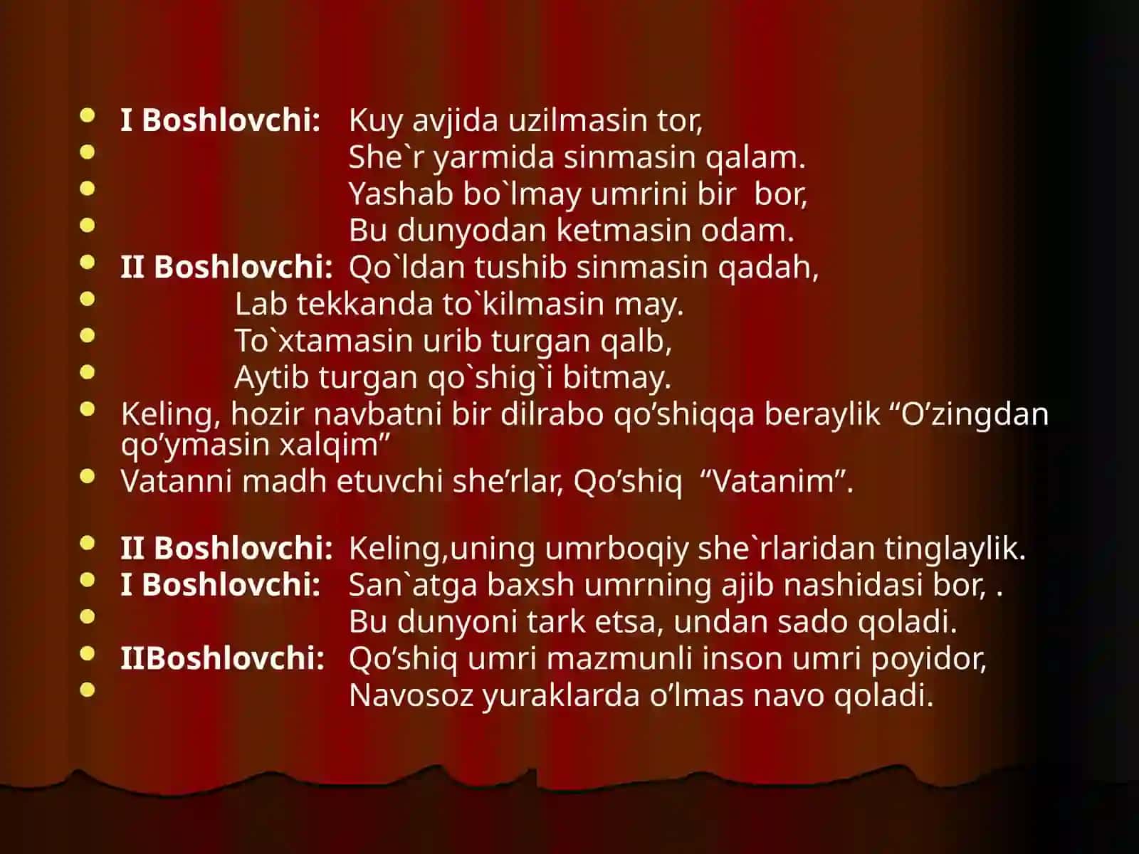 Muhammad Yusuf tavalludida bag`ishlangan tadbir ssenariysi 4