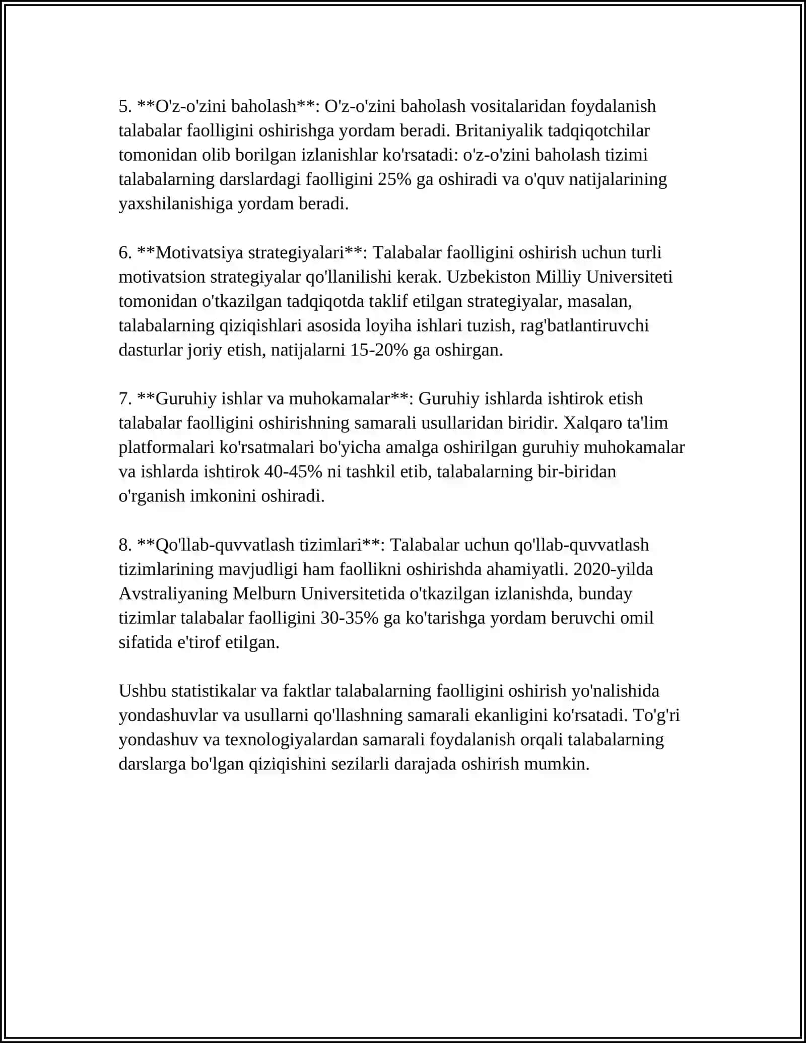 DARS SAMARADORLIGINI OSHIRISH OMILLARI.INTERFAOL METODLAR 4