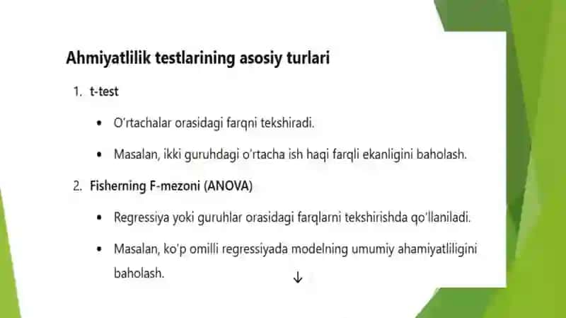 AHAMIYATLILIK TESTLARI 4