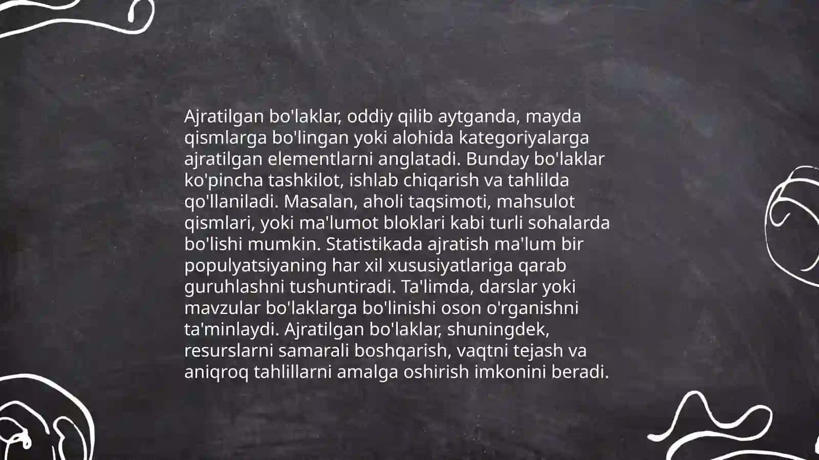 Ikkinchi darajali bo'laklar 4