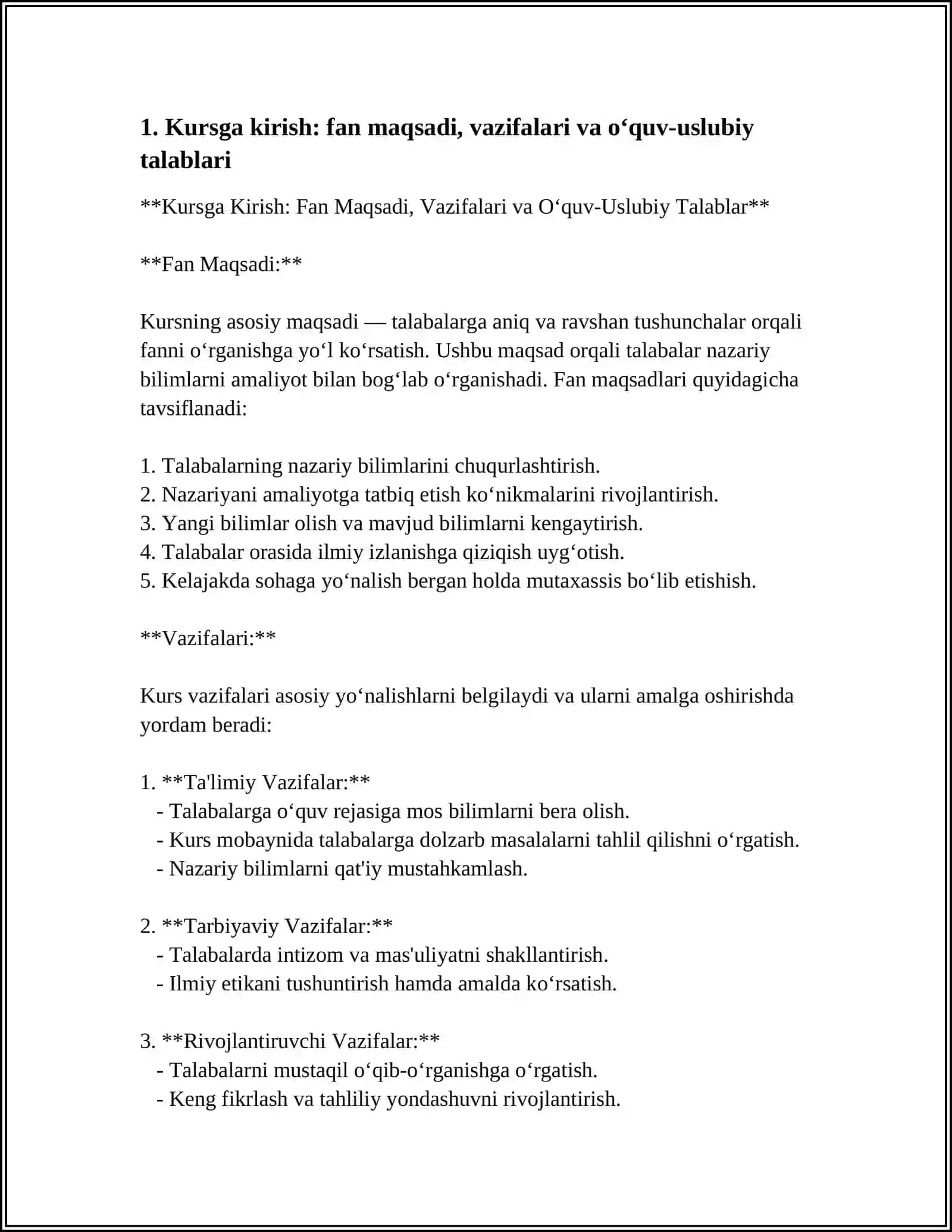 KUTUBXONADA -AXBOROT FAOLIYATINING MEʼYORIY-HUQUQIY ASOSLAR FANIGA KIRISH 4