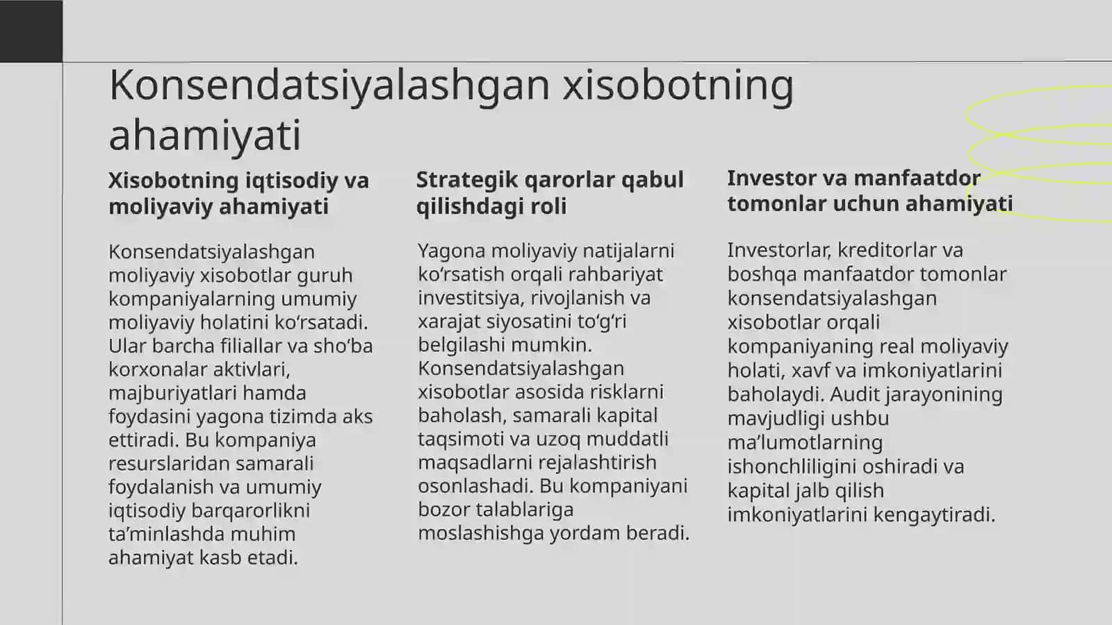 Konsendatsiyalashgan moliyaviy xisobot auditining xususiyatlari 4