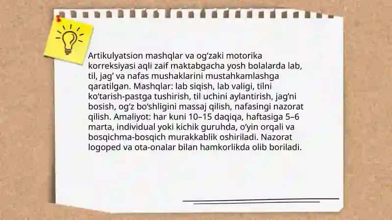 Maktabgacha yoshdagi aqli zaif bolalar nutqini rivojlantirish bo‘yicha korreksion ishlarning asosiy yo‘nalishlari 4