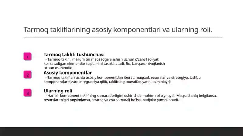 Tarmoq takliflari: asosiy tushunchalar 4
