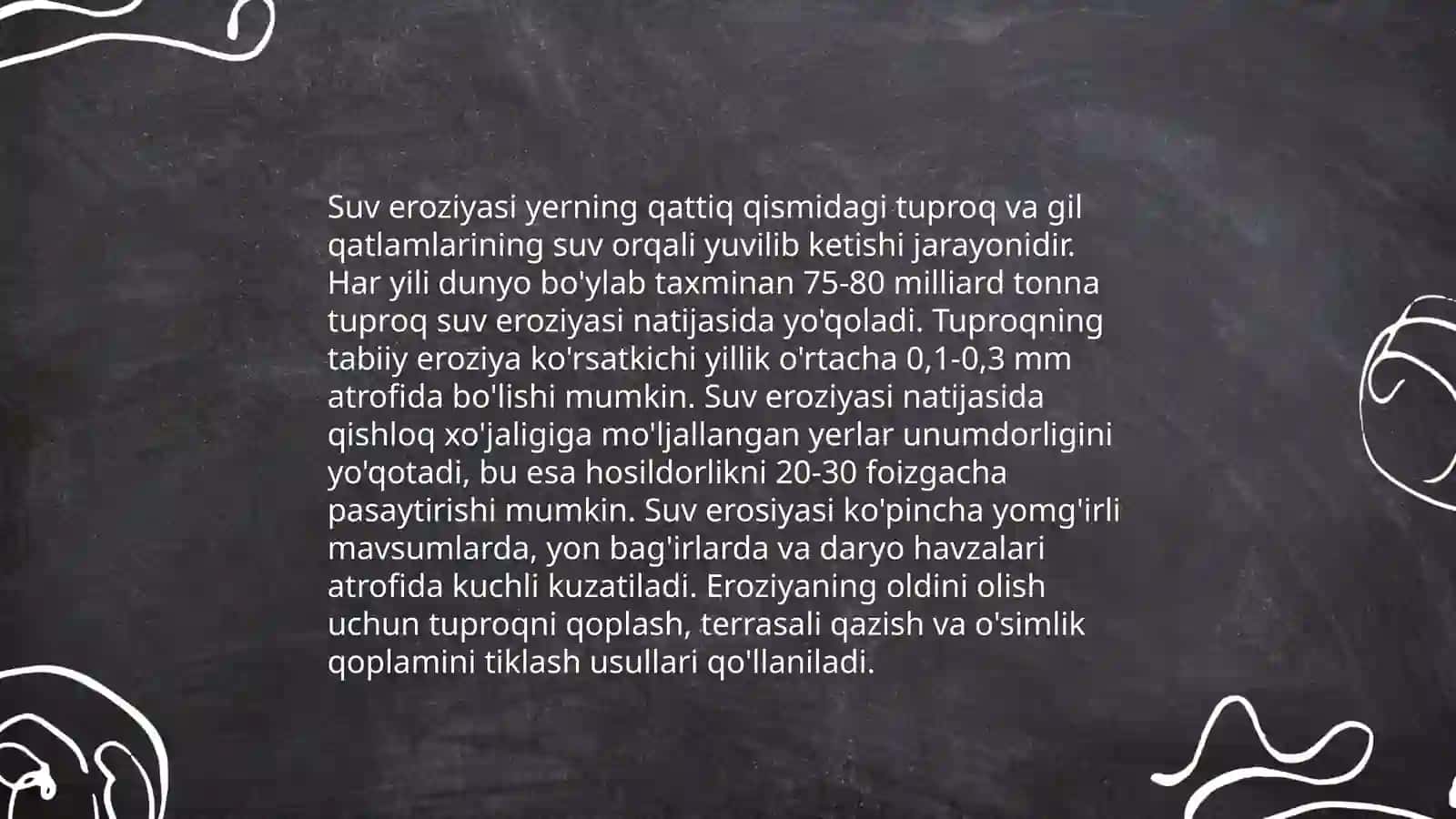 Tuproq eroziyasi va unga qarshi kurashish chora-tadbirlari 4