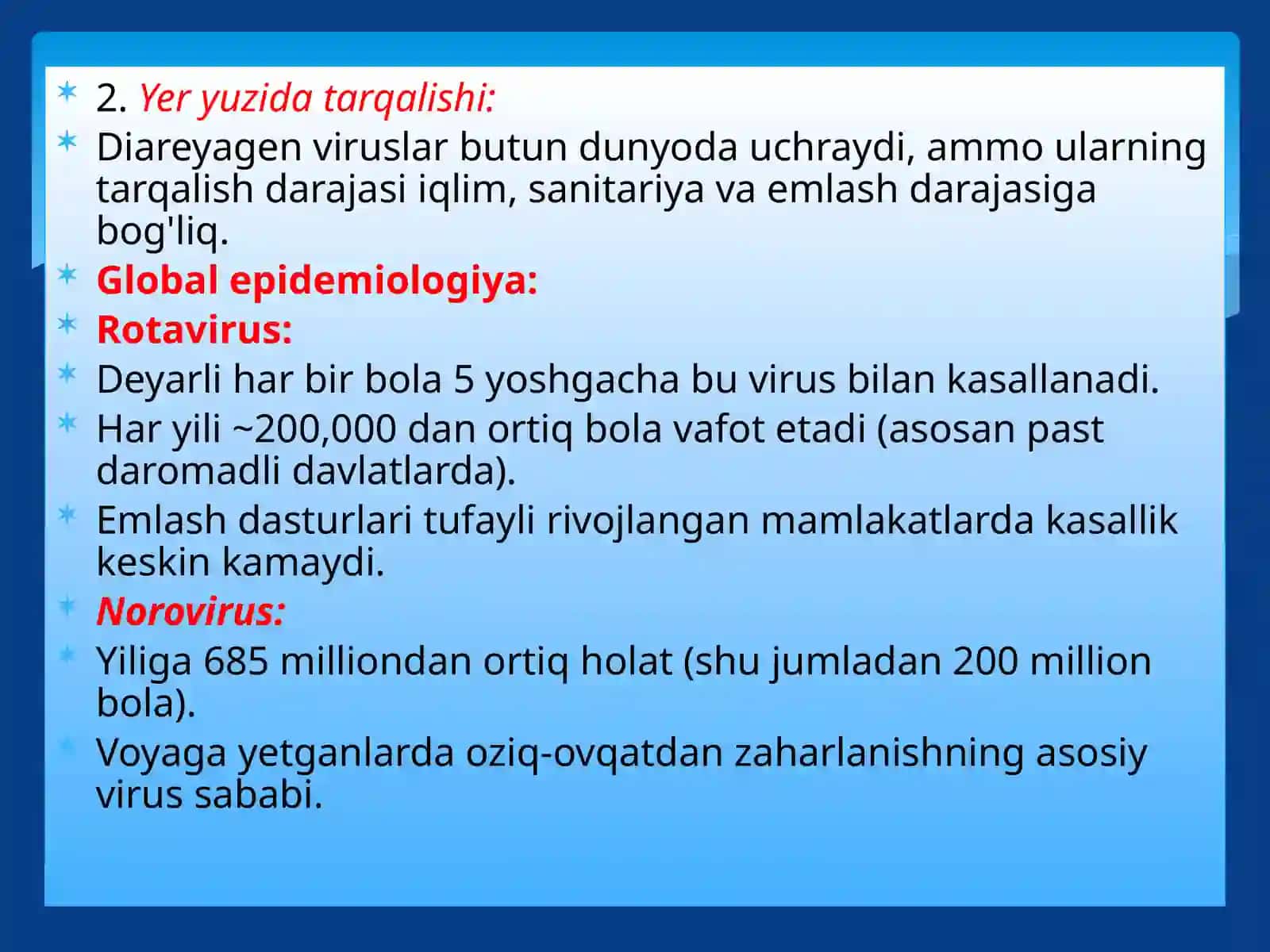 Diareyagen viruslari klassifikatsiyasi, patogenezi, laboratoriyatashhisi 4