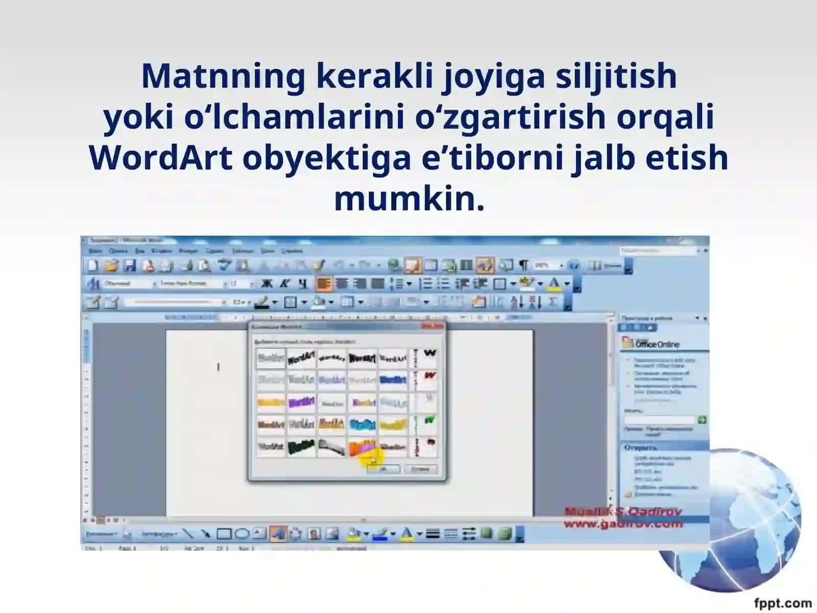 6-sinf Informatika WordART obyekti 4