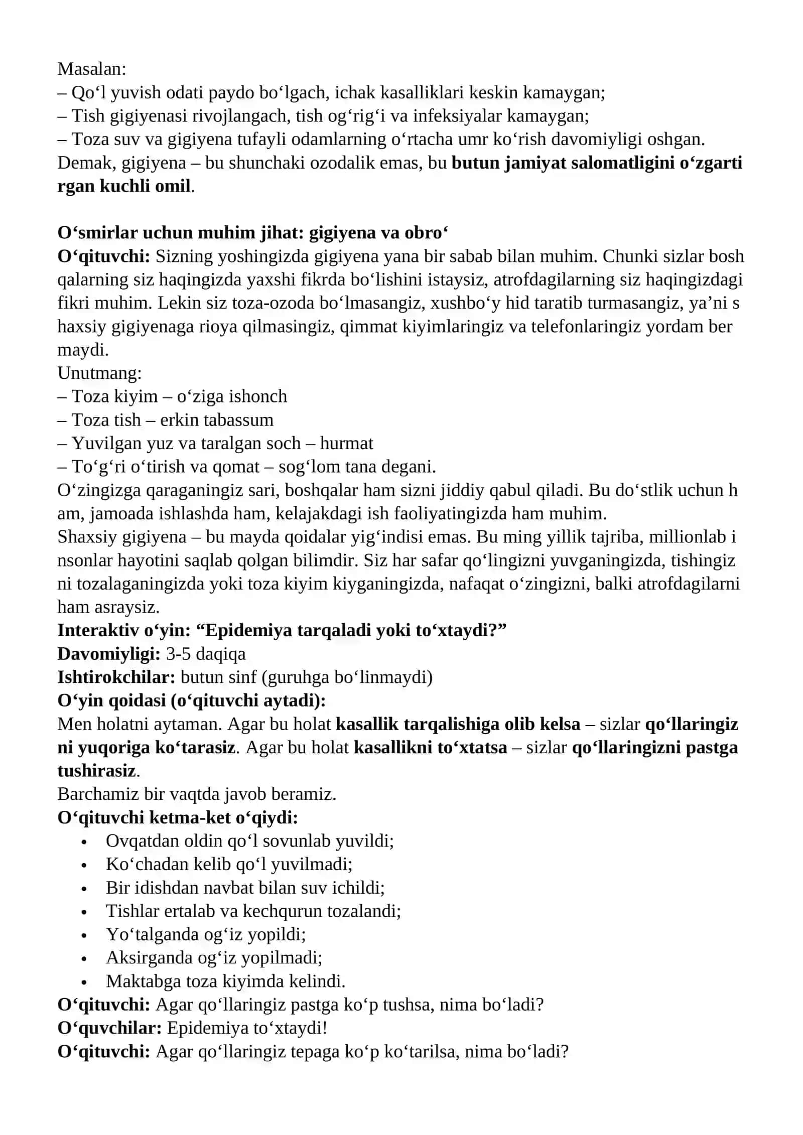 Kelajaksoati Darsining 5-8-sinflar Uchun Mashg'ulotlar Senariysi 4