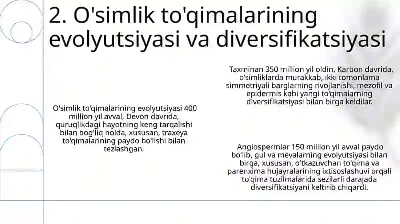 O'simlik to'qimalarini o'rganish tarixi,evalutsiya jarayoni 4