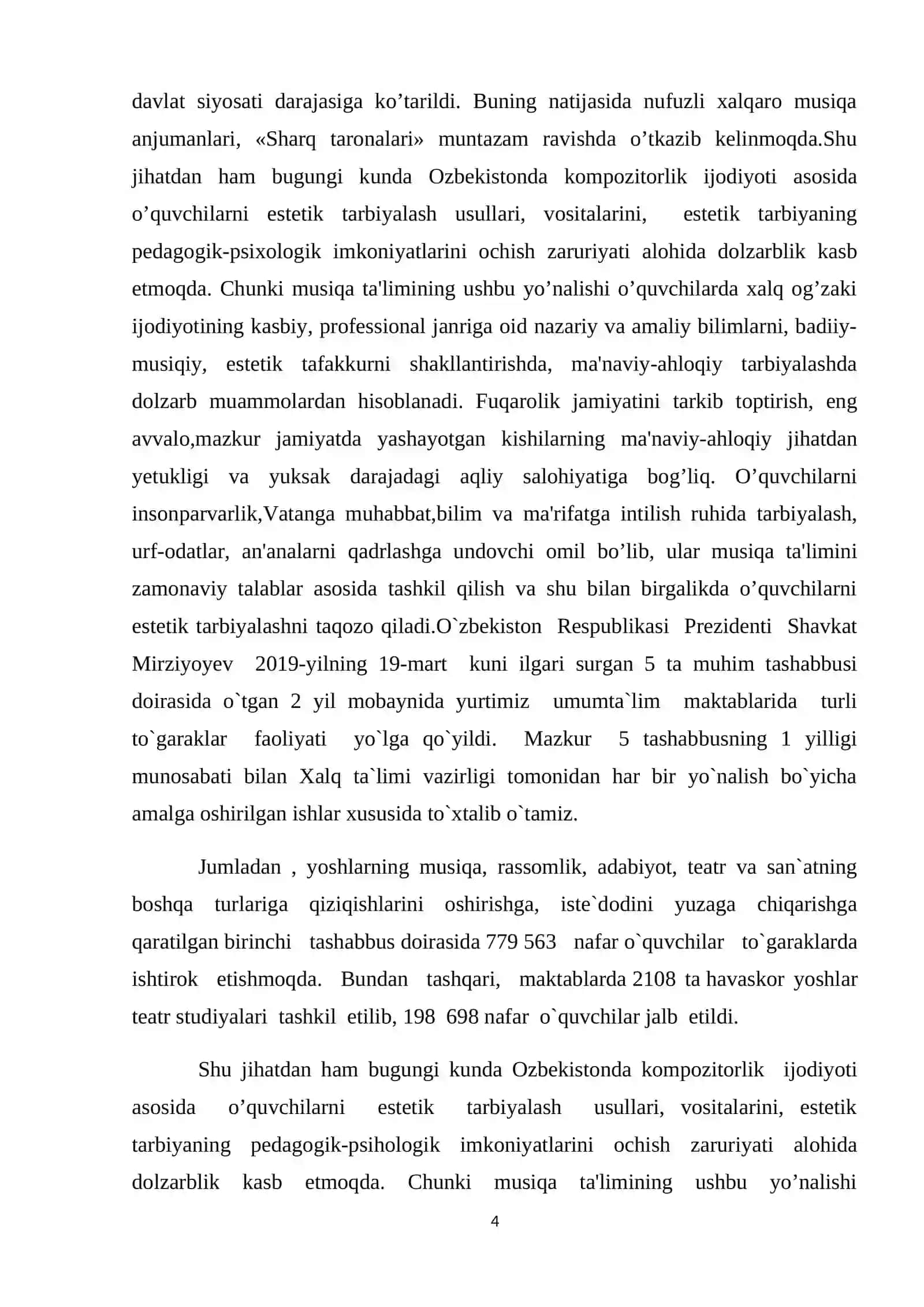 Mavzuning dolzarbligi. Musiqiy adabiyotlarining ta'siri turlicha 4