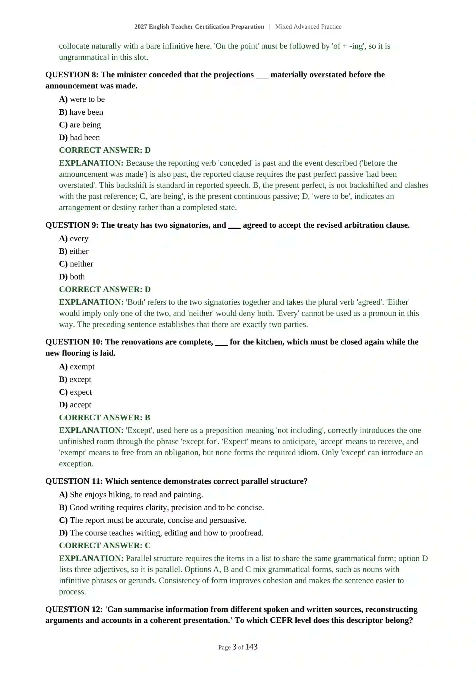 2027 English Teacher Certification Preparation | Mixed Advanced Practice 4