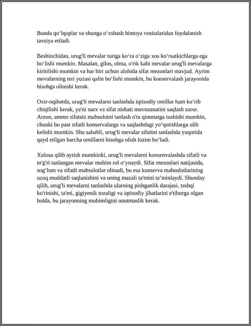URUG'LI MEVALARNI KONSERVALASH 4