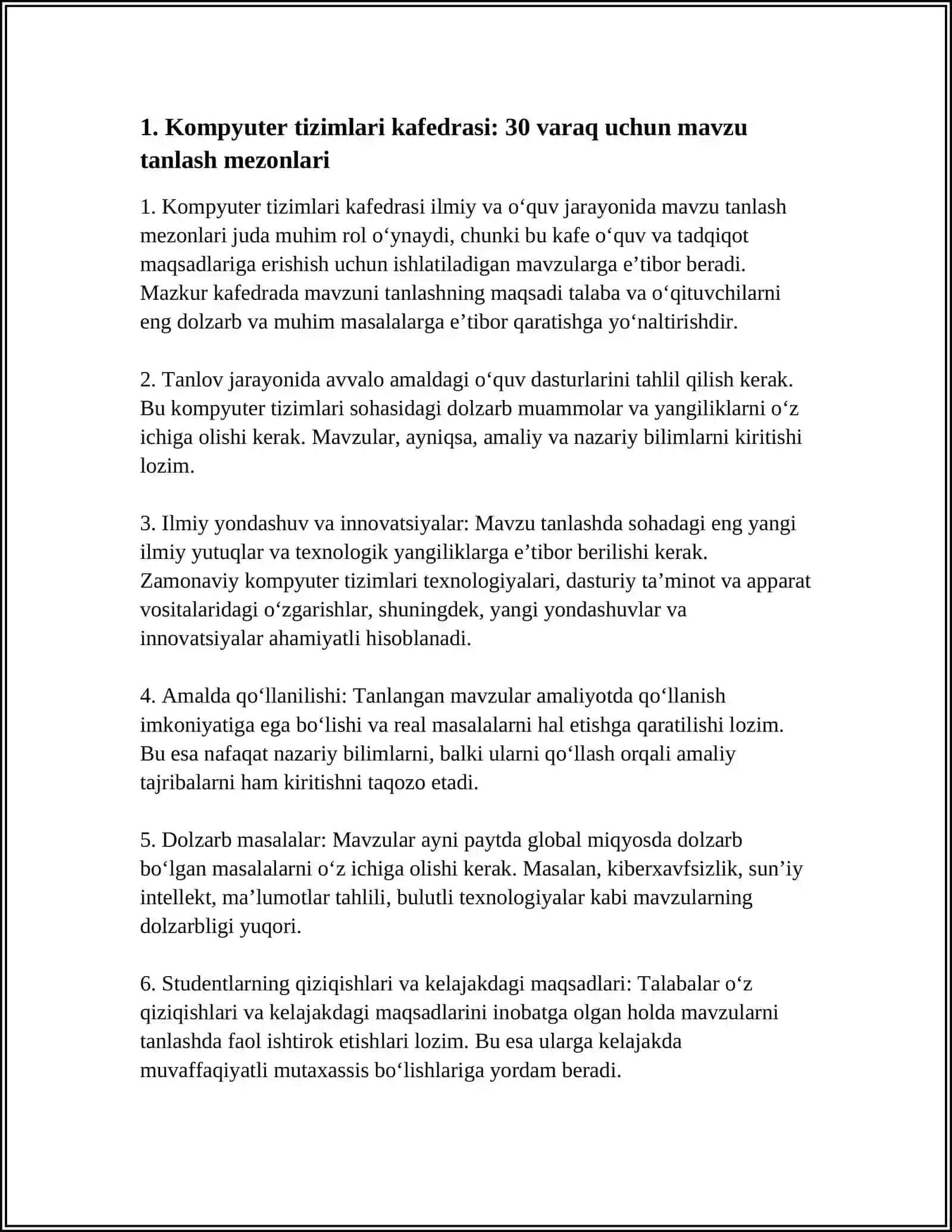 KOMPYUTER TIZIMLARI KAFEDRASI 4