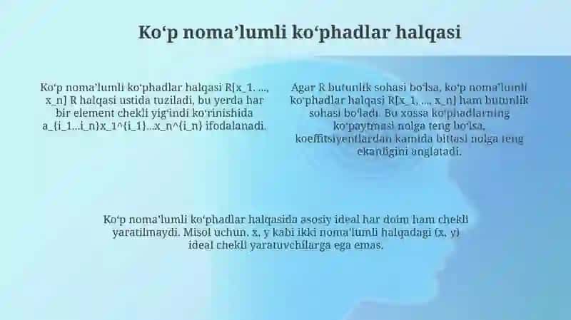 Koʻp nomaʼlumli koʻphadlar 4