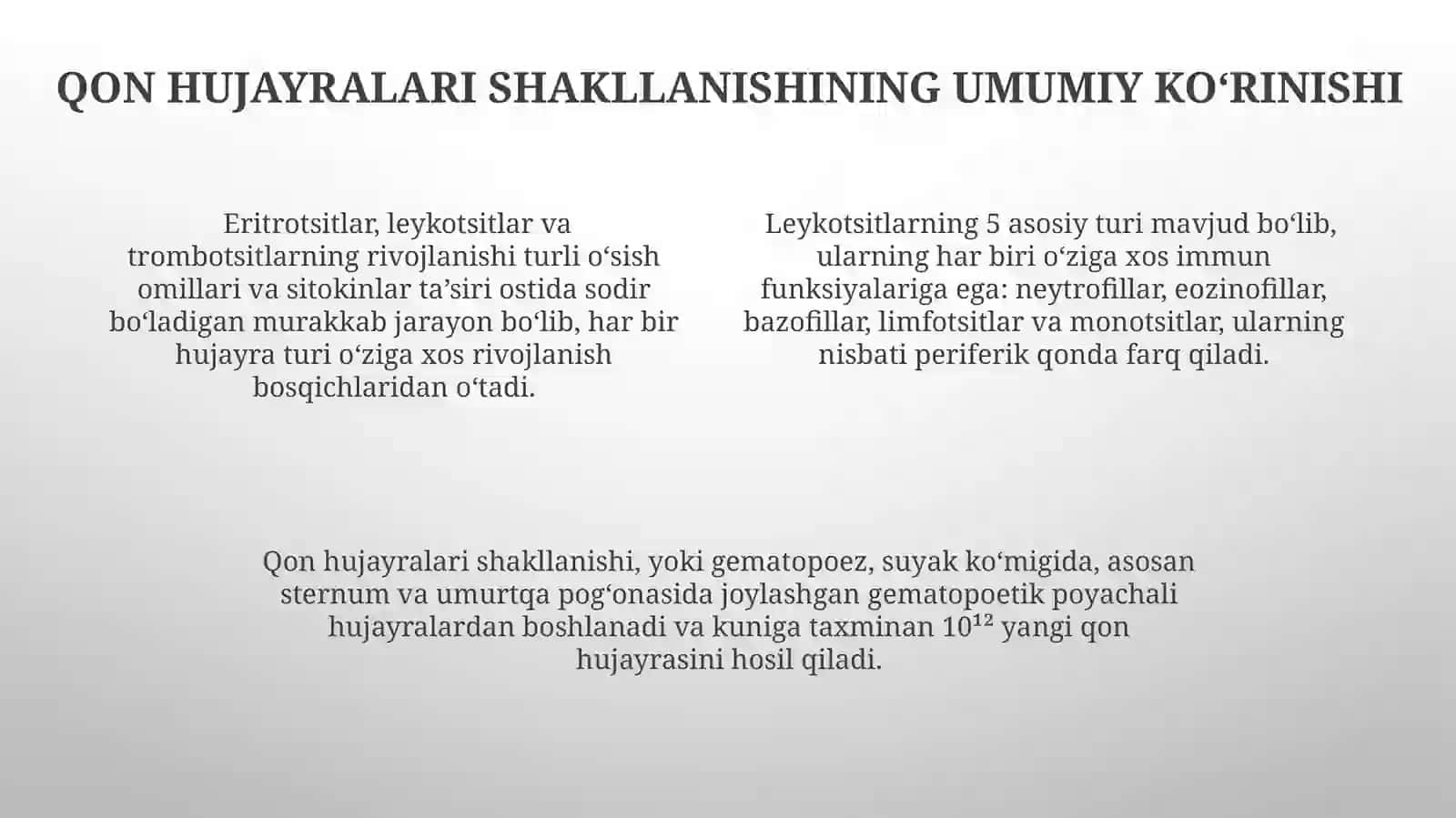 Qon yaratuvchi va immun himoya a'zolari.Periferik qon yaratuvchi 4