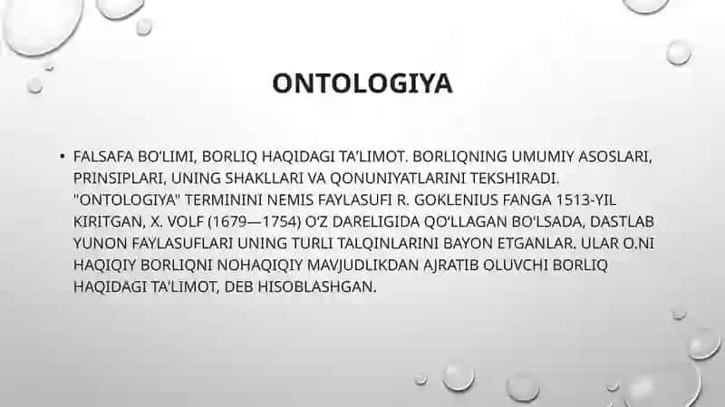 Gʻarb Mutafakkirlarining Borliq falsafasi haqidagi taʼlimotlari 4
