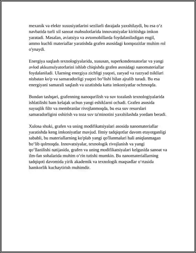 UGLERODNING TURLI MODIFIKATSIYALARI ASOSIDA NANOMATERIALLARNI O'RGANISH 4