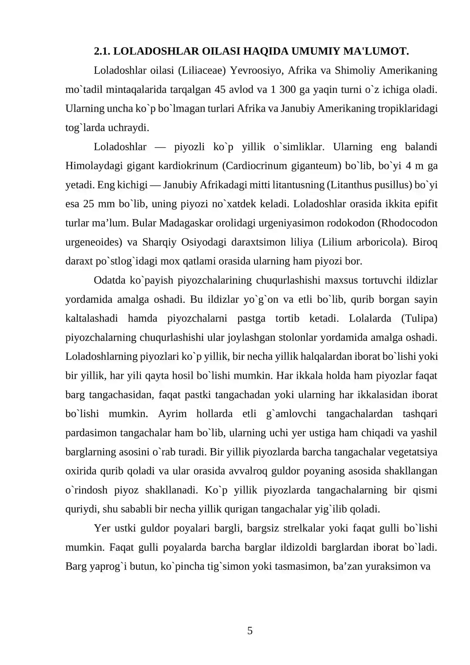 Loladoshlar oilasi va uning bioekologik xususiyatlari 4
