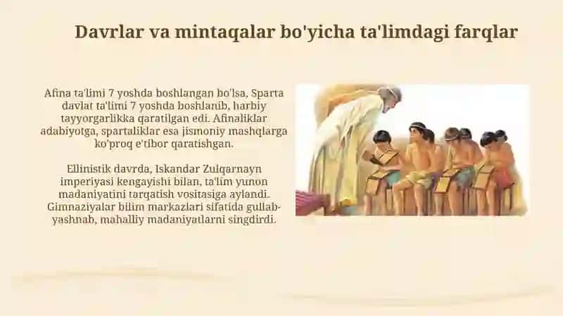 Qadimgi Yunonistonda tarbiya va maktab 4