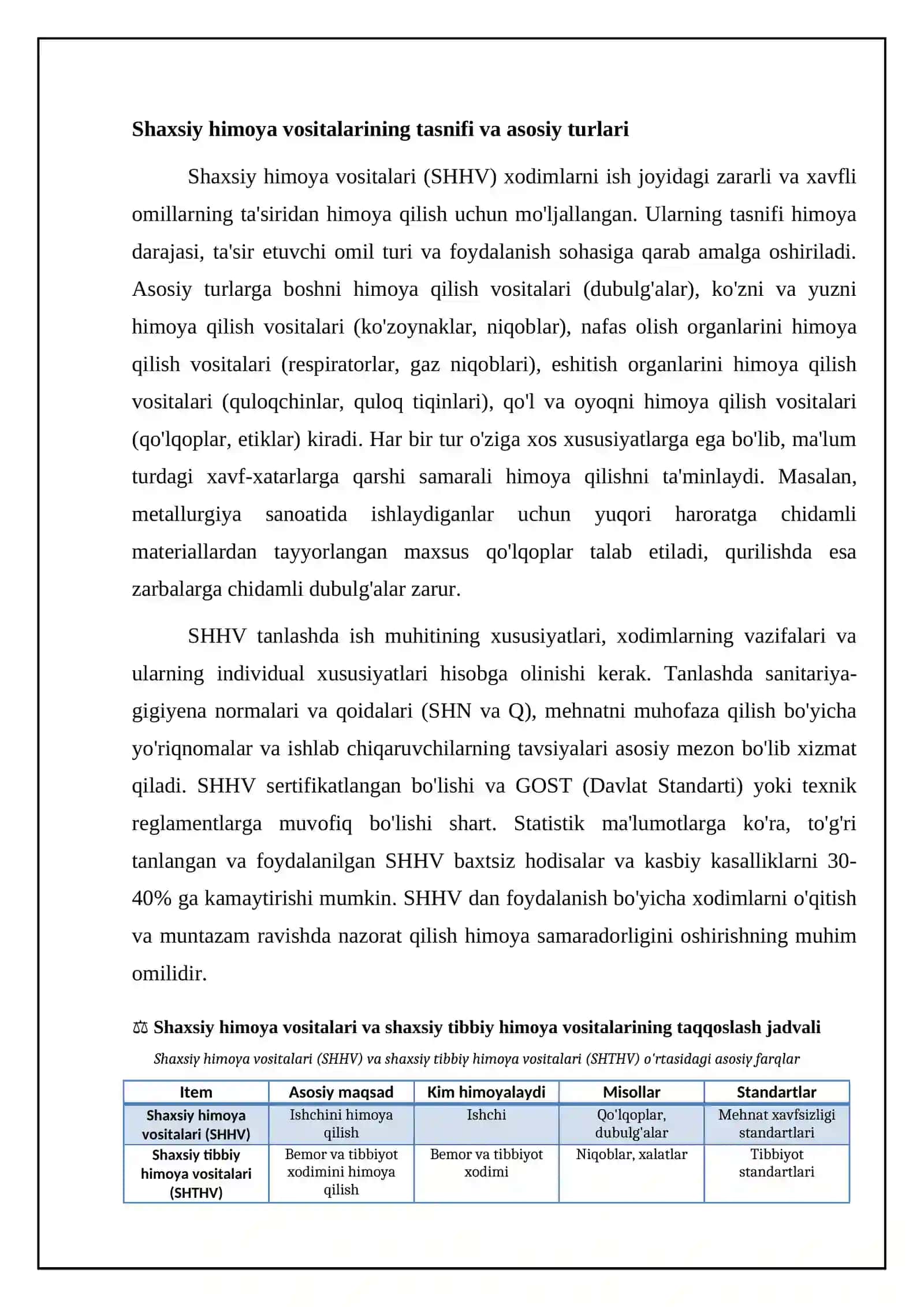 Shaxsiy himoyalanish vositalari. Shaxsiy tibbiy himoya vositalari 4