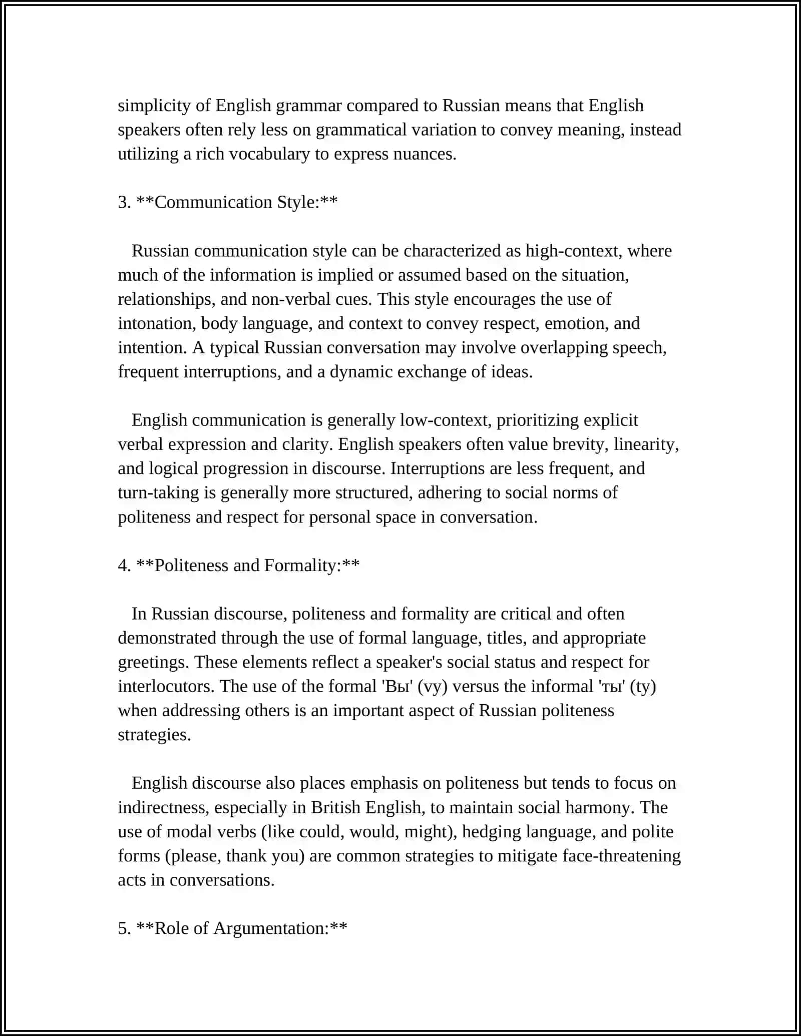 COMPARATIVE ANALYSIS OF RUSSIAN AND ENGLISH DISCOURSES 4